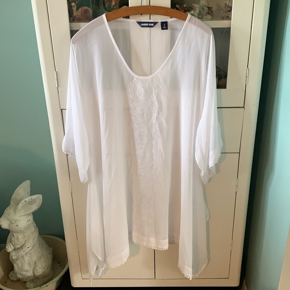 Lands’ End sz S 6-8 sheer swimsuit cover up euc